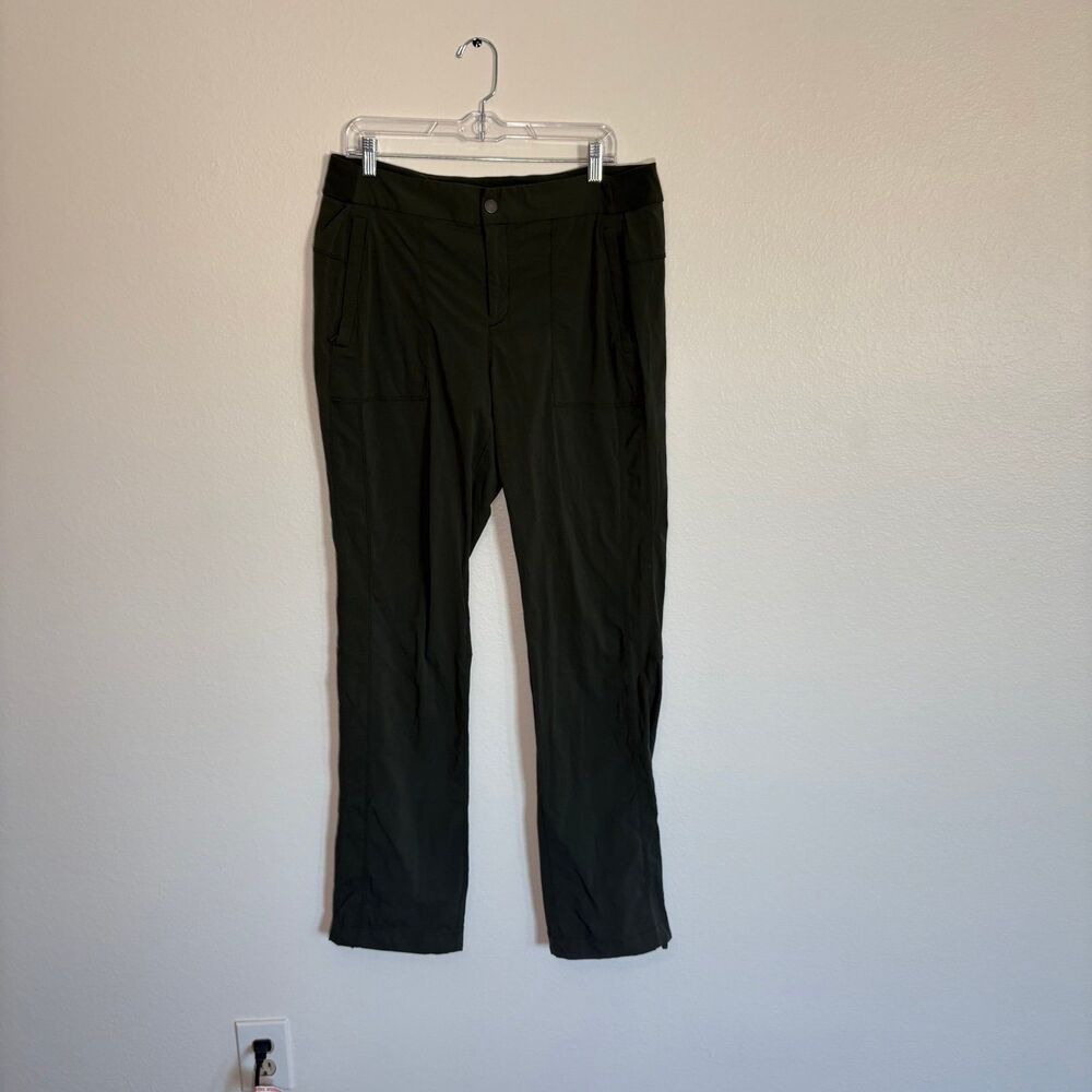 Womens Athleta Trekkie Jogger Pants Size 14 Tall Green Pants Stretch Cargo